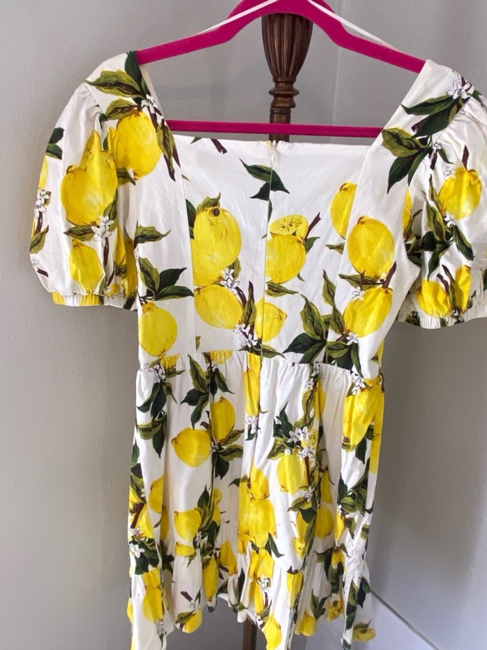 English Factory White Lemon-Print Puff Sleeve Tunic - Picture 2 of 5
